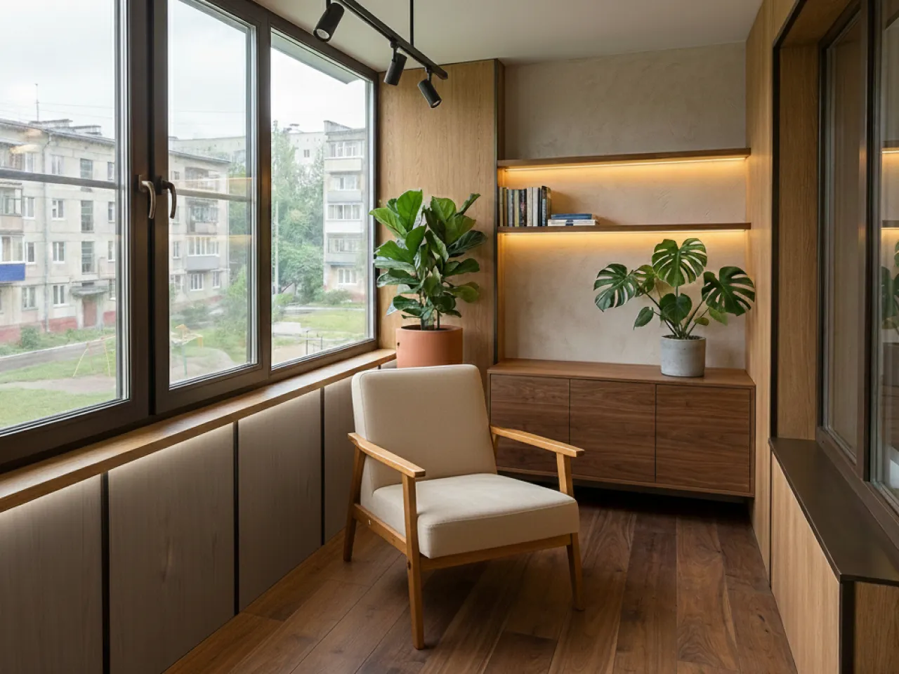 Балкон под ключ: утепление, остекление и отделка под зону отдыха